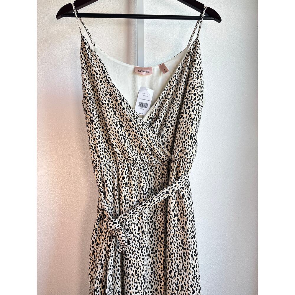 NWT Willow & Root Leopard Print Wrap Maxi Dress Large Boho Animal - Picture 4 of 5